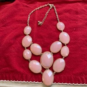 CHANDELIER  BIB,  PINK  STONES LOVELY NECKLACE